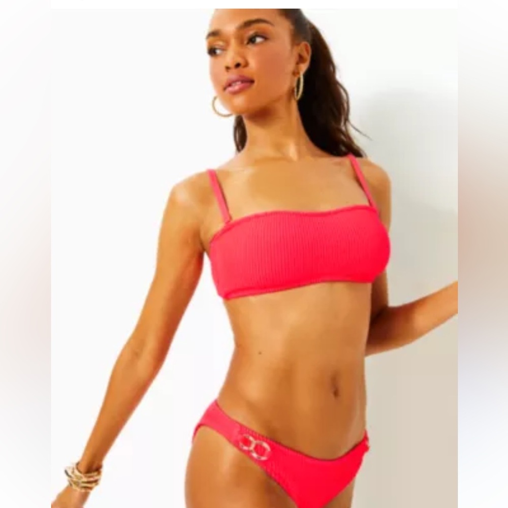 LILLY PULITZER Size 12 Vizelle Bandeau Swim Top & Size 14 Pico Bikini Bottom.NWT
